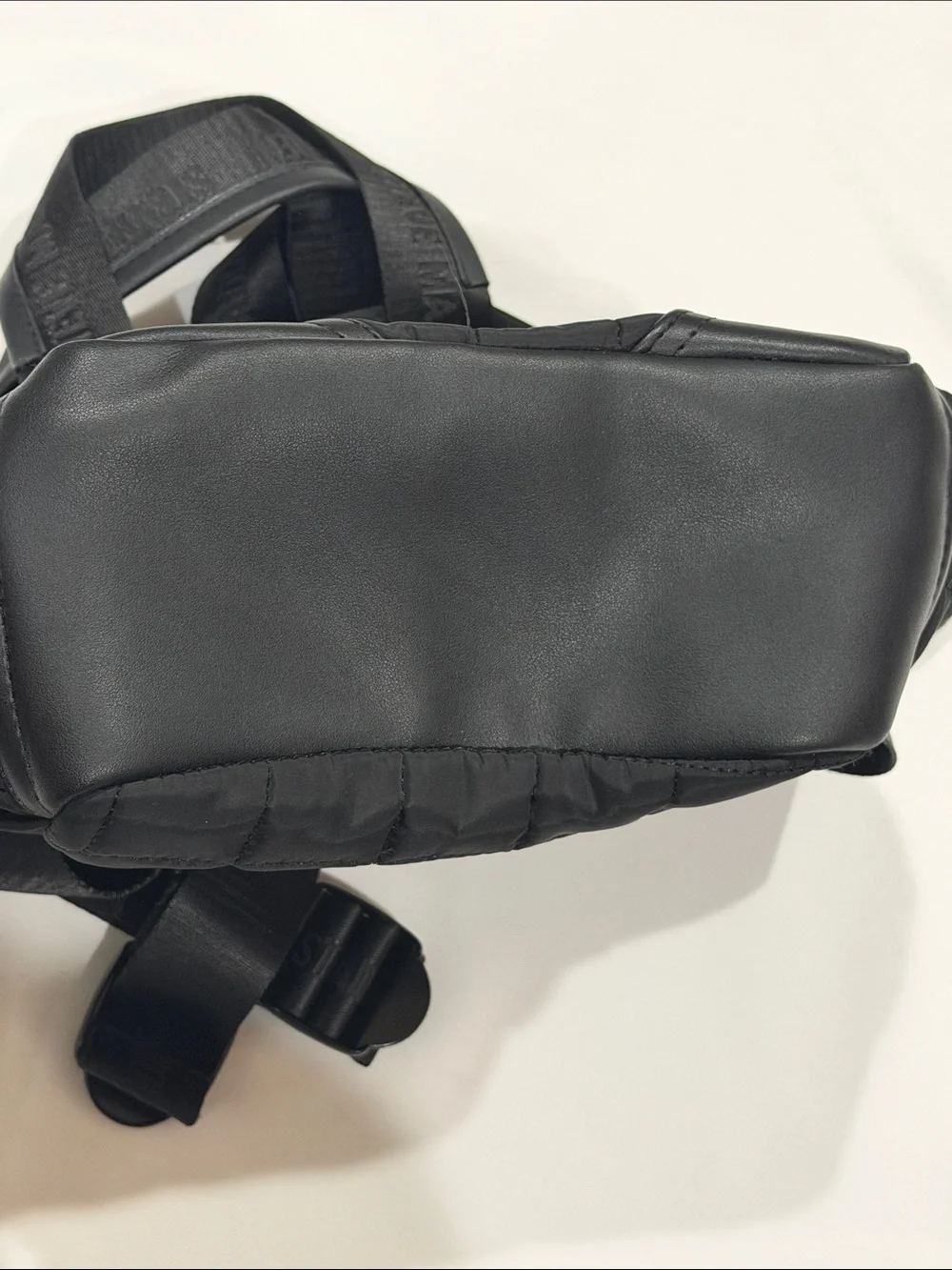 Steve Madden Black Quilted Nylon Mini Backpack with Coin Pouch